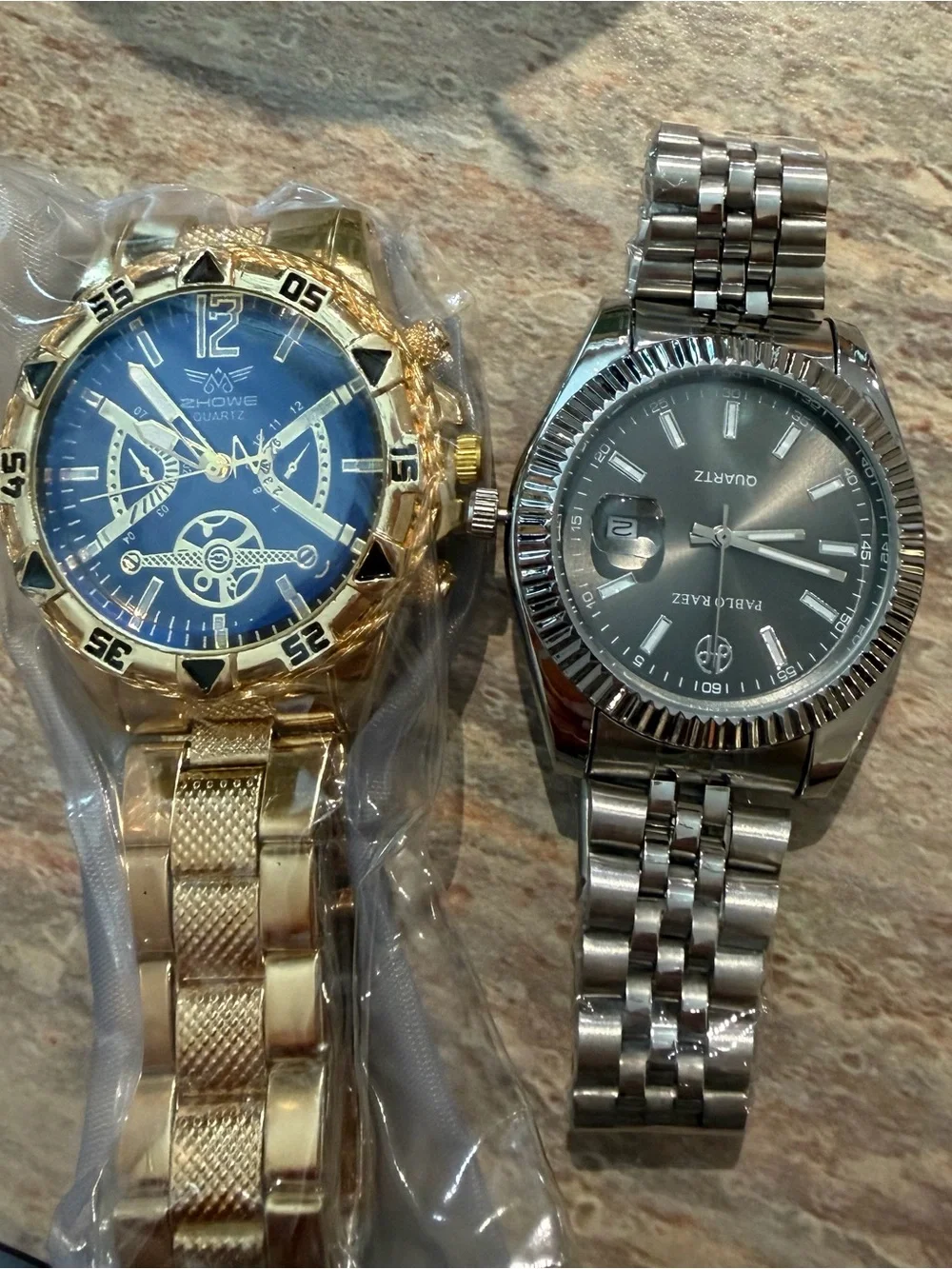 Men’s Watch Lot – 2 Quartz Watches Gold & Silver Tone